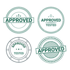 4 100% editable green approved stamp with date and signature	