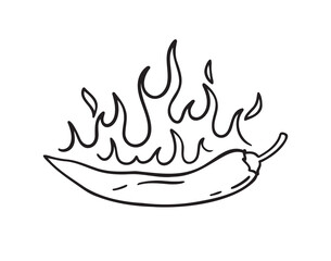 Chili pepper fire icon spice heat hot flame