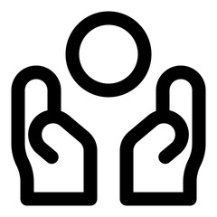 Hand Coin Line Icon Vector, Modern Outline Style for Business and Finance Concept