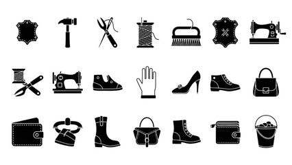 Collection of shoe and leather crafting tools and accessories