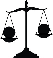 Stock vector illustration logo icon of scales of justice law balance symbol equality legal weight