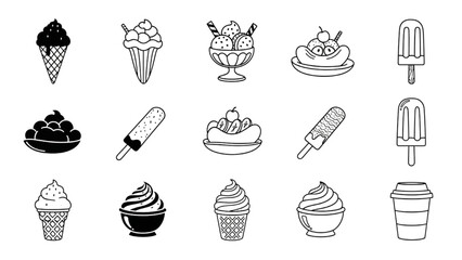 Delicious Ice Cream Cones and Desserts A Collection of Sweet Treats and Designs