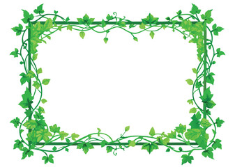 Fototapeta premium Decorative green ivy vine border vector illustration scalable eps format for elegant design silhouette