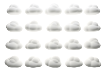 white clouds in a blue background