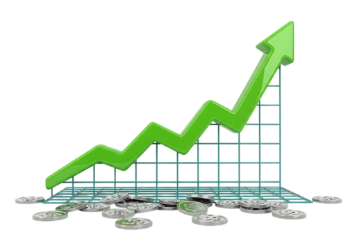 business graph on white background