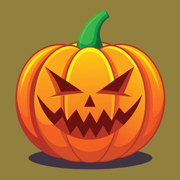 Spooky carved halloween pumpkin vector illustration for festive occasions scalable eps icon silhouette
