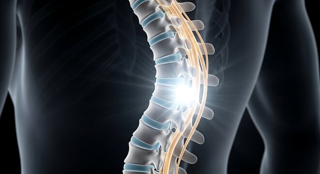 Spinal Cord Injury Illustration - Anatomy and Medical Visualization.
