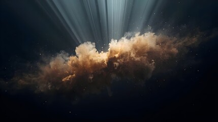 Cosmic Dust Cloud Explosion with Volumetric Light Rays