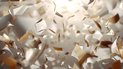 Golden Confetti Falling Shiny Celebration Bokeh Abstract Background