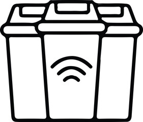 smart waste bin line icon set vector design