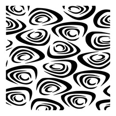 Minimalist abstract black and white seamless pattern with retro shapes, modern vector background wallpaper design element vector