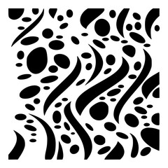 Minimalist abstract black and white pattern design with organic shapes for textile print and background designs vector