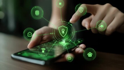 Medium shot depicting a user adjusting alarm and camera settings through a mobile app highlighting ease of remote security management.