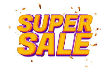 Super sale label template with 3d style