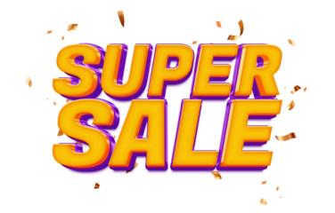 Super sale label template with 3d style