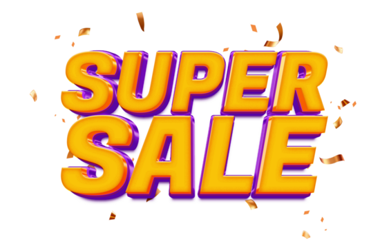Super sale label template with 3d style