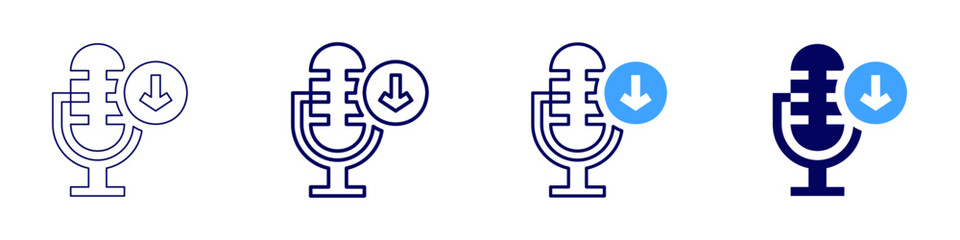 Obraz premium Leadership podcast icon in 4 different styles. Thin Line, Line, Bold Line, Duotone. Duotone style. Editable stroke