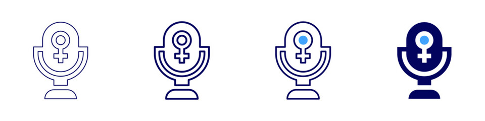 Obraz premium Mathematics podcast icon in 4 different styles. Thin Line, Line, Bold Line, Duotone. Duotone style. Editable stroke