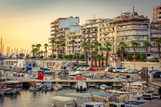 Piraeus, Greece - Marina Zeas bay and boating dock