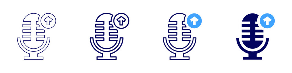 Startup podcast icon in 4 different styles. Thin Line, Line, Bold Line, Duotone. Duotone style. Editable stroke