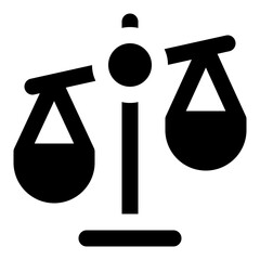 Balance Scale Glyph Icon Vector, Solid Design for Business and Finance Concept