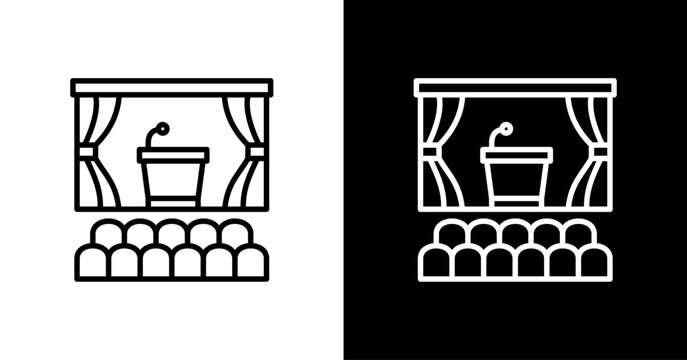 Event Hall White Icon Set Design