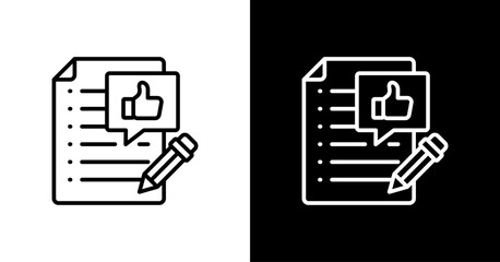 Event Feedback White Icon Set Design