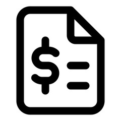 Document Dollar Line Icon Vector, Modern Outline Design for Business and Finance Concept