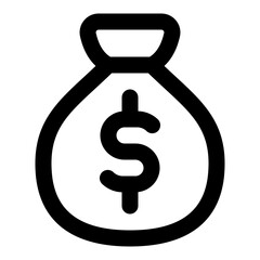 Money Bag Line Icon Vector, Modern Outline Design for Business and Finance Concept