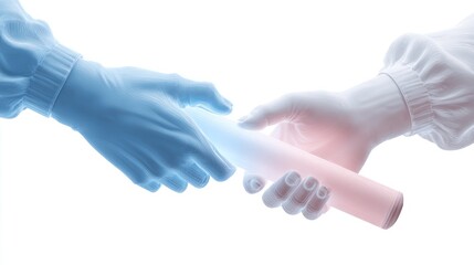 Hands exchanging baton