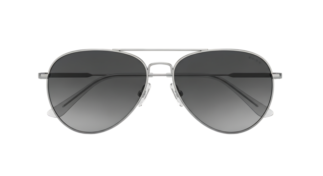 Silver Aviator Sunglasses with Gradient Lenses metal
