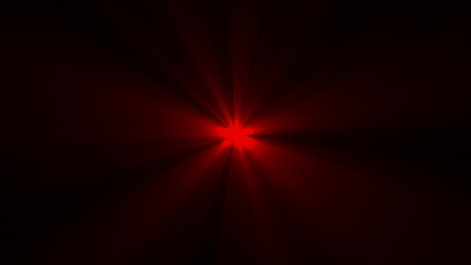 Intense Red Starburst Light Effect with Radial Rays on Dark Background flare