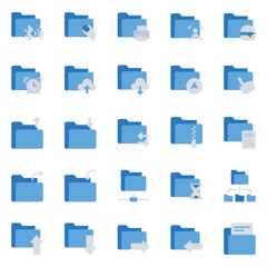 Blue color icons set for Archive folder