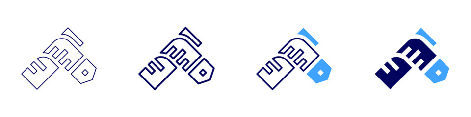 Measure accuracy icon in 4 different styles. Thin Line, Line, Bold Line, Duotone. Duotone style. Editable stroke