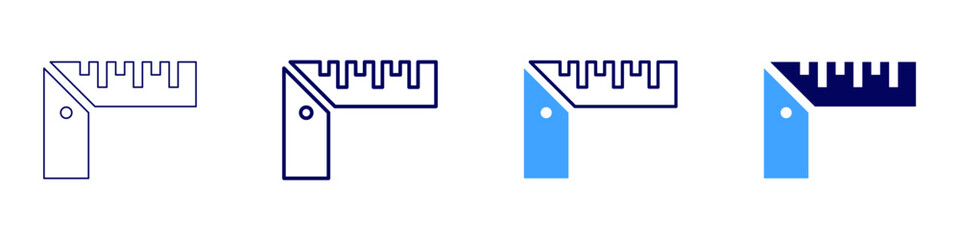 Measure altitude icon in 4 different styles. Thin Line, Line, Bold Line, Duotone. Duotone style. Editable stroke