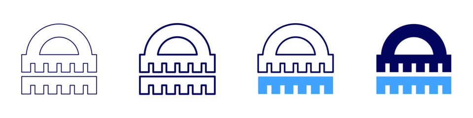 Measure budget icon in 4 different styles. Thin Line, Line, Bold Line, Duotone. Duotone style. Editable stroke