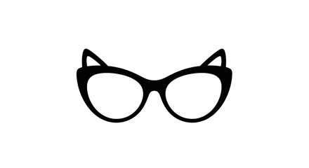 A pair of black cat-eye glasses sits on a white background, representing style and vision.