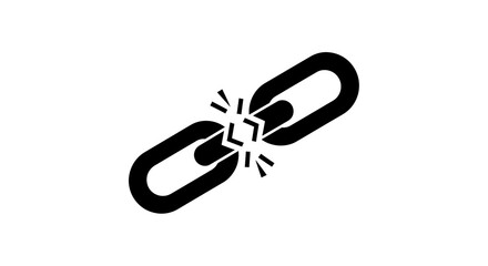 A broken chain link symbolizes a severed connection or a failed relationship.