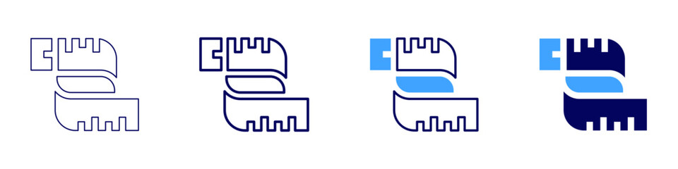 Measure inventory icon in 4 different styles. Thin Line, Line, Bold Line, Duotone. Duotone style. Editable stroke