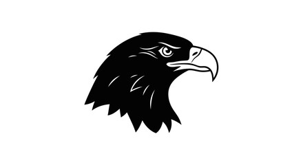 Bold eagle head silhouette showcases strength and minimalist design, perfect for branding