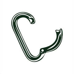 Climbing Carabiner Screw Lock Safety Gear Vector Illustration