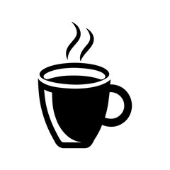 Cafe Drink Logo Icon — Simple Coffee Cup Flat Design.