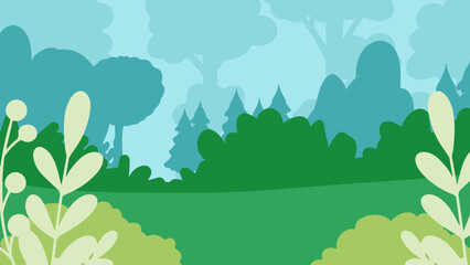 Eco Green Nature Park Landscape Vector Design. Perfect for eco-friendly projects, nature themes, outdoor scenery illustrations, environment campaigns, and landscape backgrounds