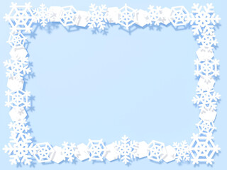 白い雪の結晶の3DCGフレーム