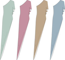 Elegant Asymmetric Dresses in Pastel Hues A Stylish Fashion Set