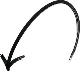 Hand-drawn arrow pointing down simple black sketch direction indicator for web design and infographics