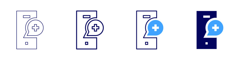 Networking app icon in 4 different styles. Thin Line, Line, Bold Line, Duotone. Duotone style. Editable stroke