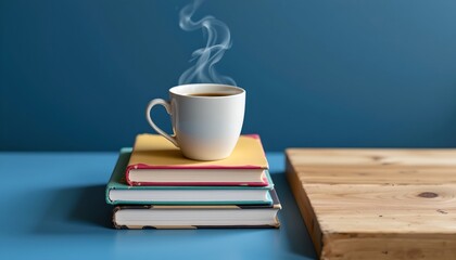 Cozy Reading Nook with Coffee and Books