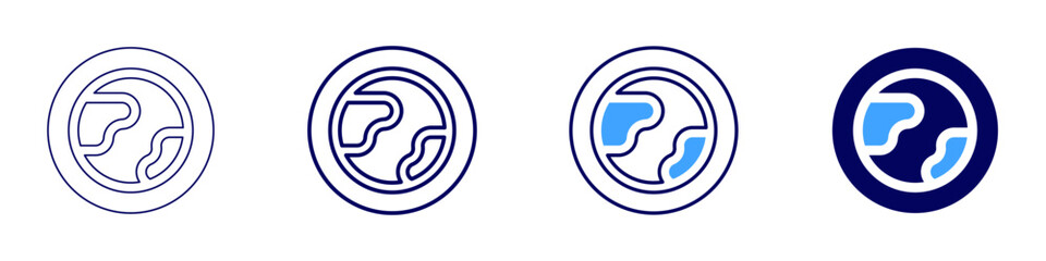 Global growth icon in 4 different styles. Thin Line, Line, Bold Line, Duotone. Duotone style. Editable stroke