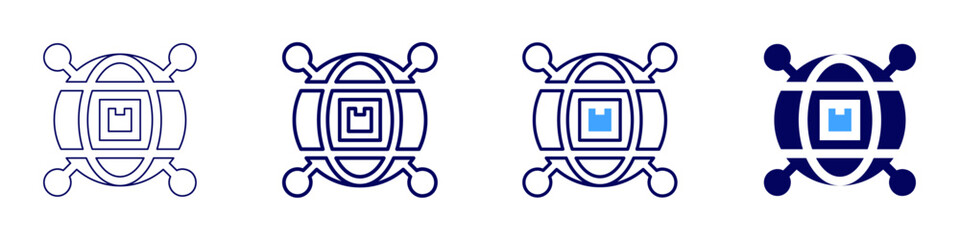 Global referendum icon in 4 different styles. Thin Line, Line, Bold Line, Duotone. Duotone style. Editable stroke